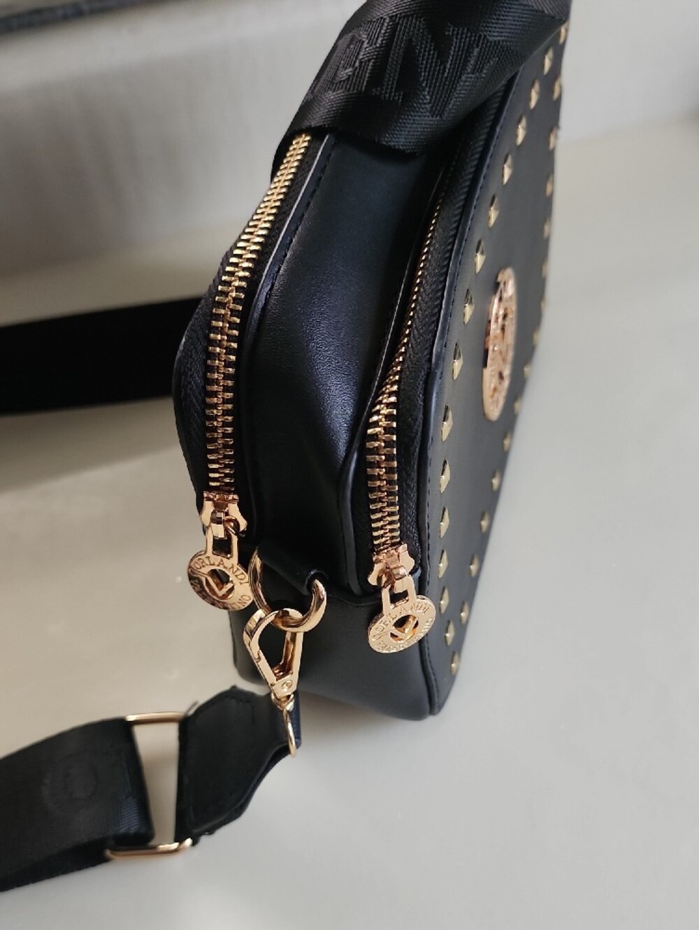 Valentino Black Crossbody Bag with Gold Hardware - Picture 6 of 12